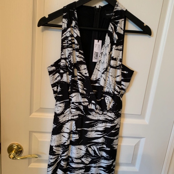YIGAL AZROUEL SLEEVELESS SILK BLEND DRESS - SEMI-FORMAL - SIZE 4 (S) - Picture 4 of 16